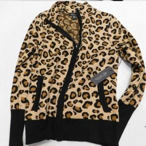 Rachel Zoe Leopard Cardigan Sweater Jacket Large Fall fashion Winter fashion